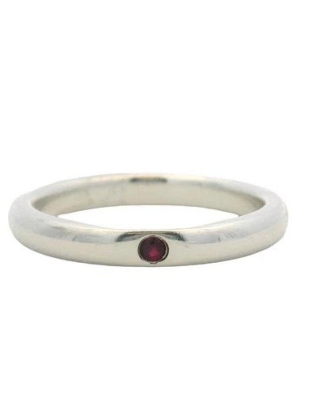 Vintage Tiffany & Co Elsa Peretti 925 Sterling and Ruby Solitaire Ring Size 6